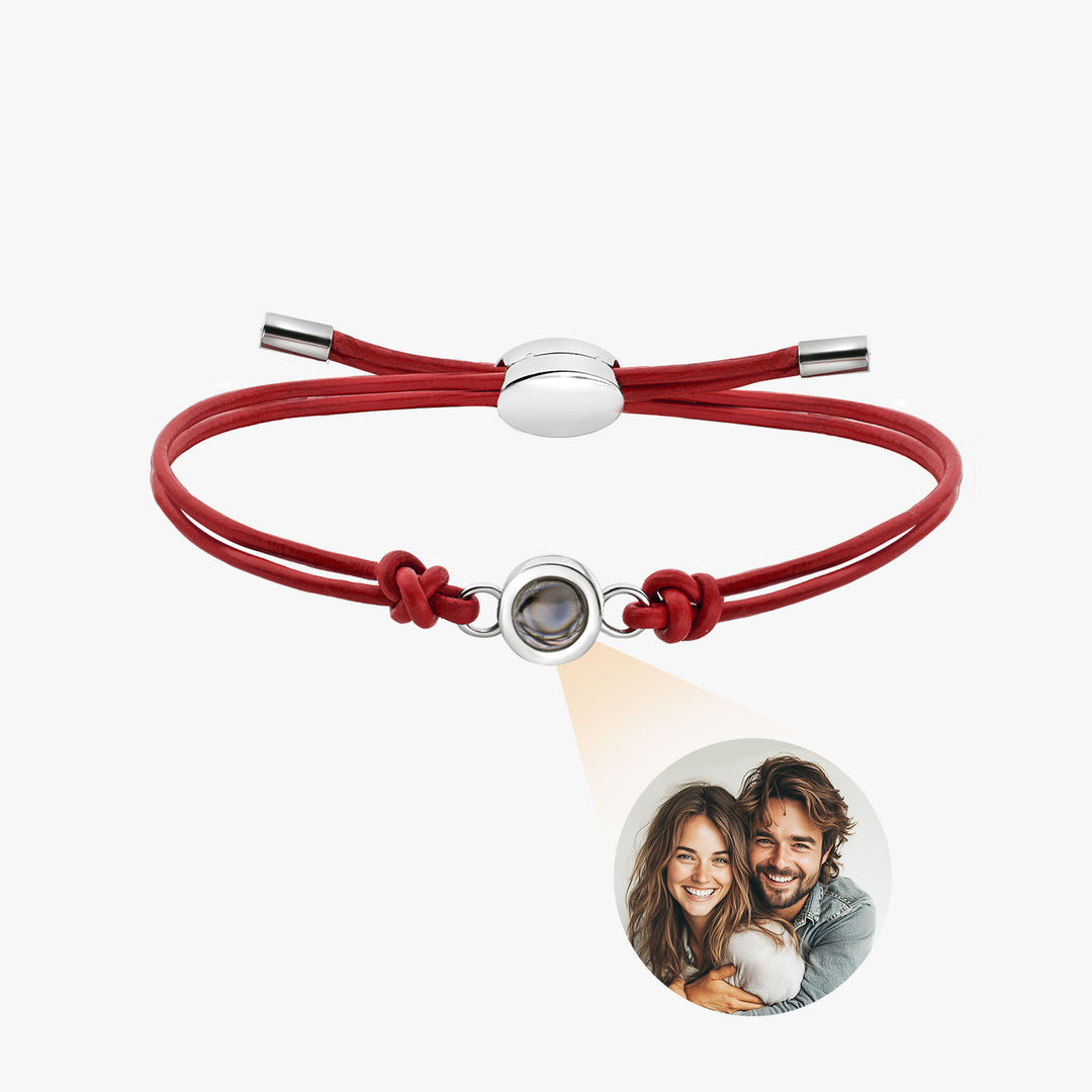 Personalized  Genuine Leather Photo Bracelet