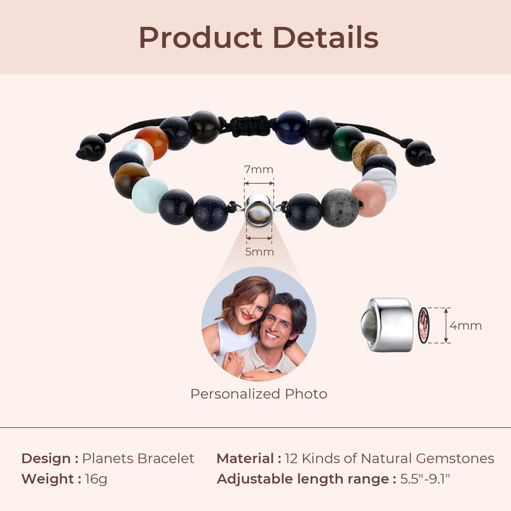 Custom Gemstone Photo Projection Bracelet