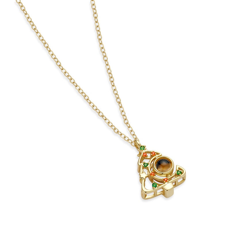 Custom Christmas Tree Photo Necklace