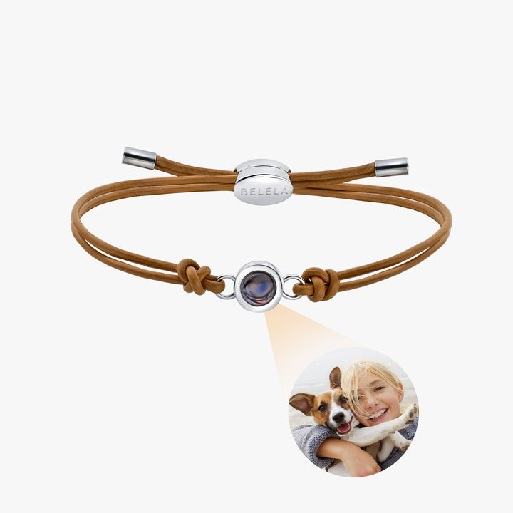 Personalized  Genuine Leather Photo Bracelet