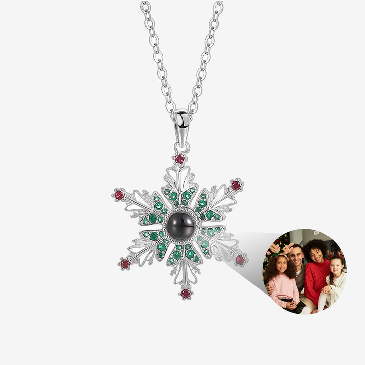 Christmas Snowflake Photo Necklace