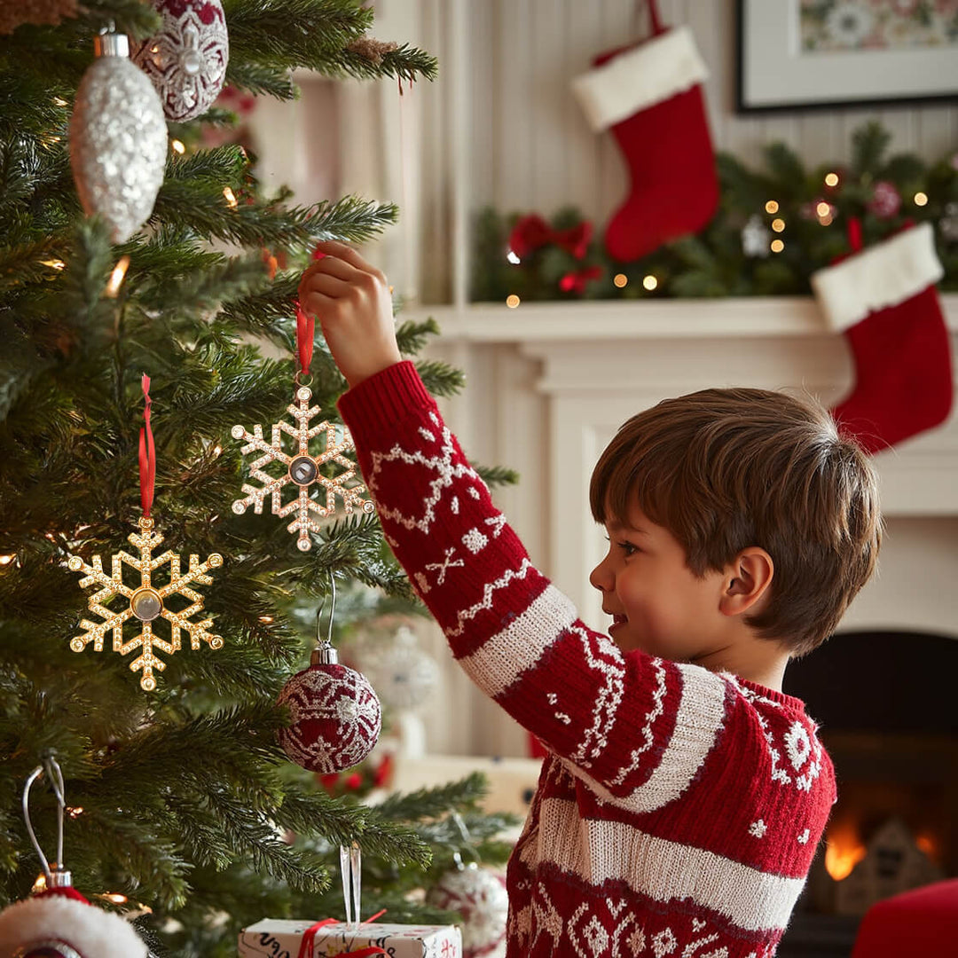 Custom Christmas Snowflake Photo Ornament
