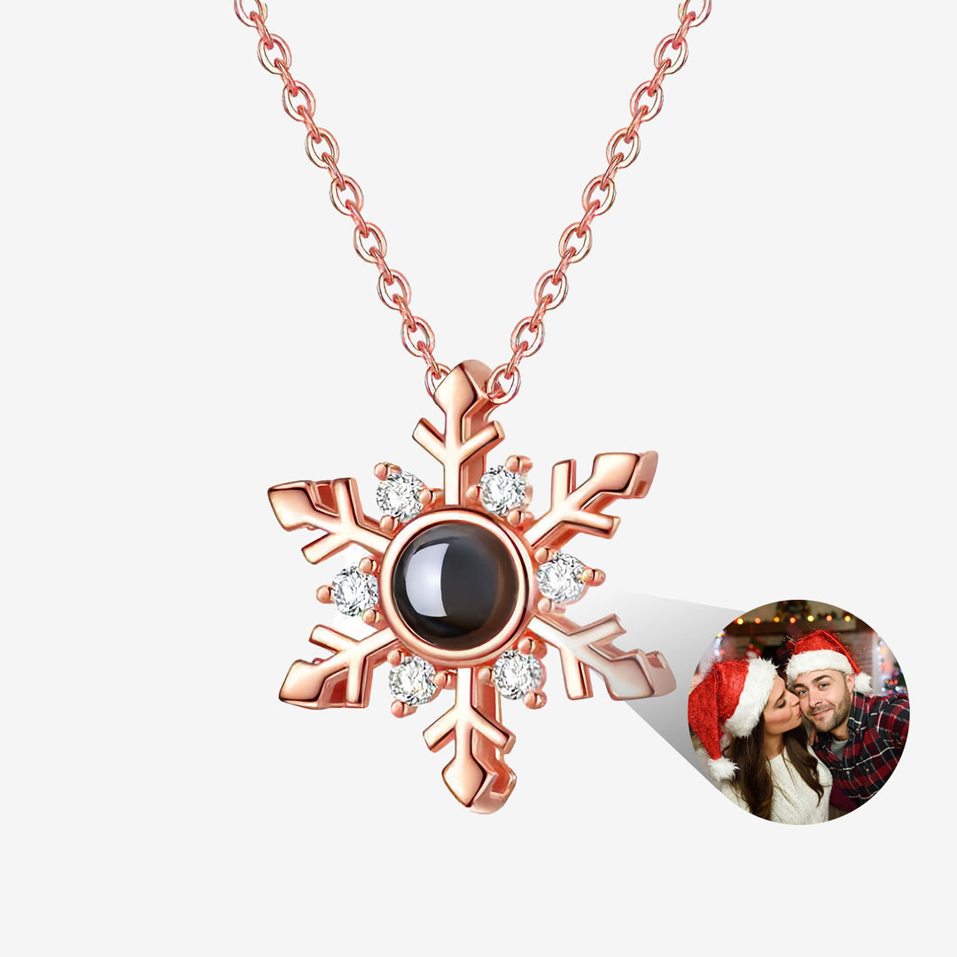 Christmas Snowflake Photo Projection Necklace