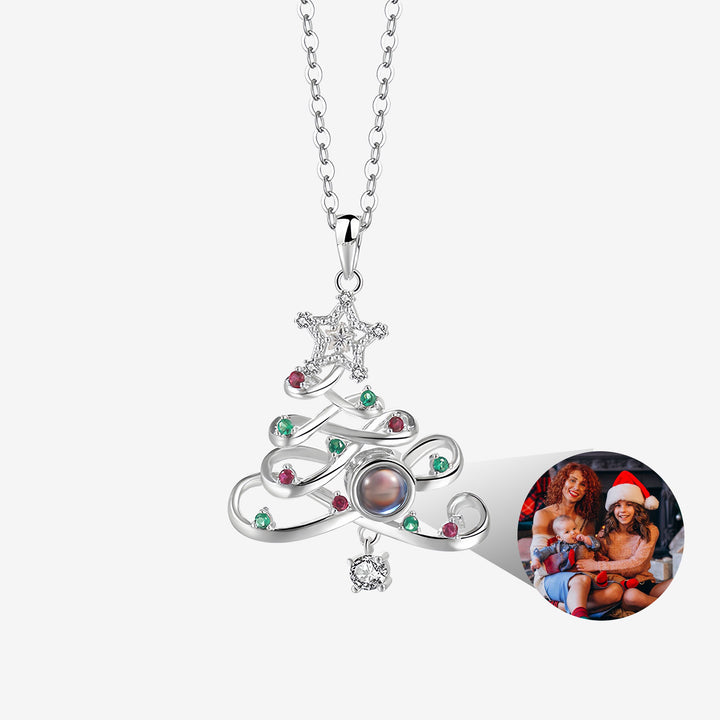 Christmas Tree Star Photo Necklace