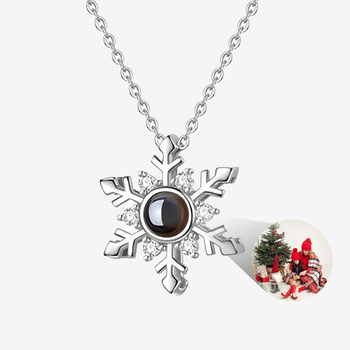 Christmas Snowflake Photo Projection Necklace