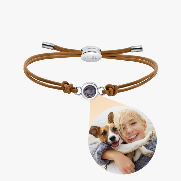 Valentine's Day Gift - Personalized  Genuine Leather Photo Bracelet