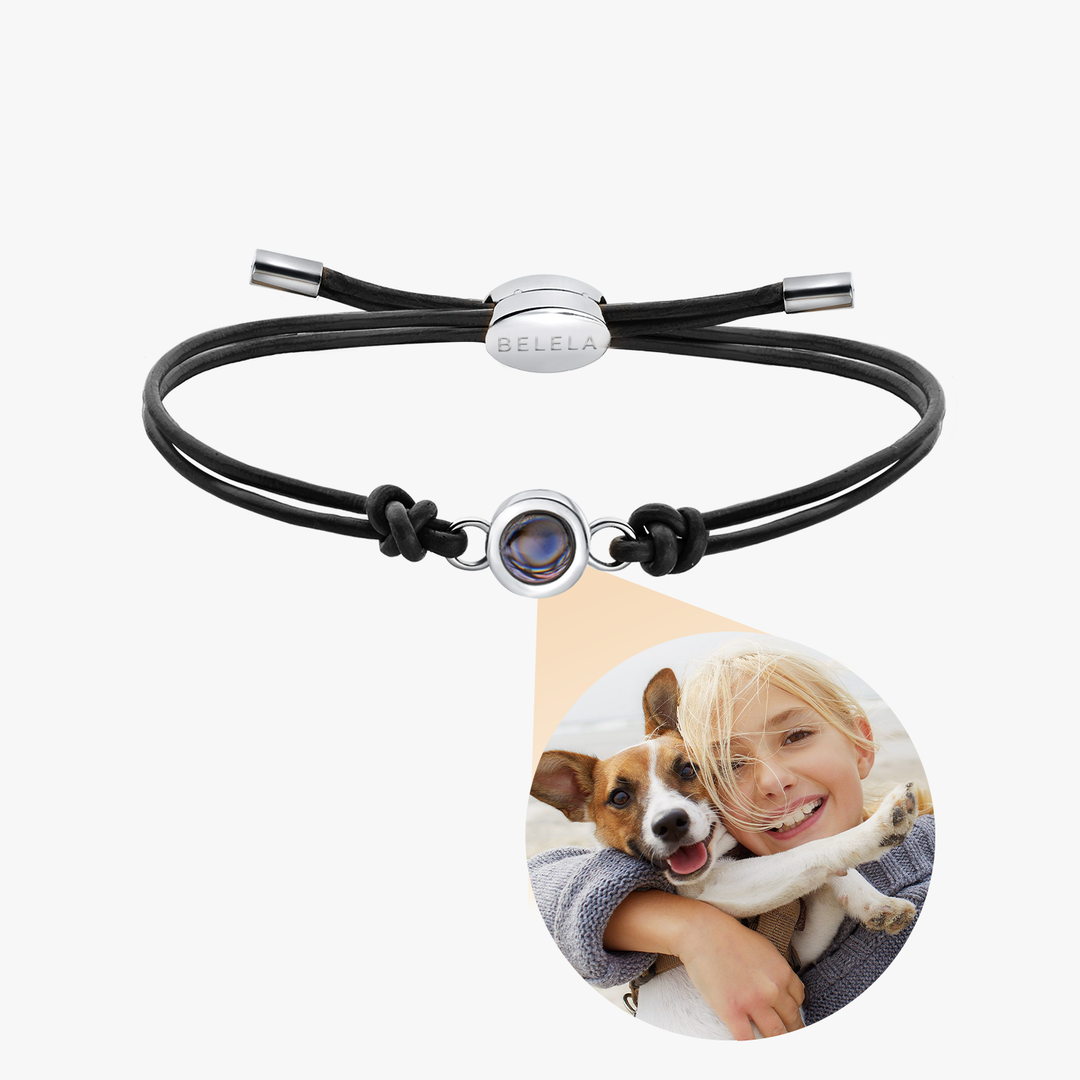 Valentine's Day Gift - Personalized  Genuine Leather Photo Bracelet