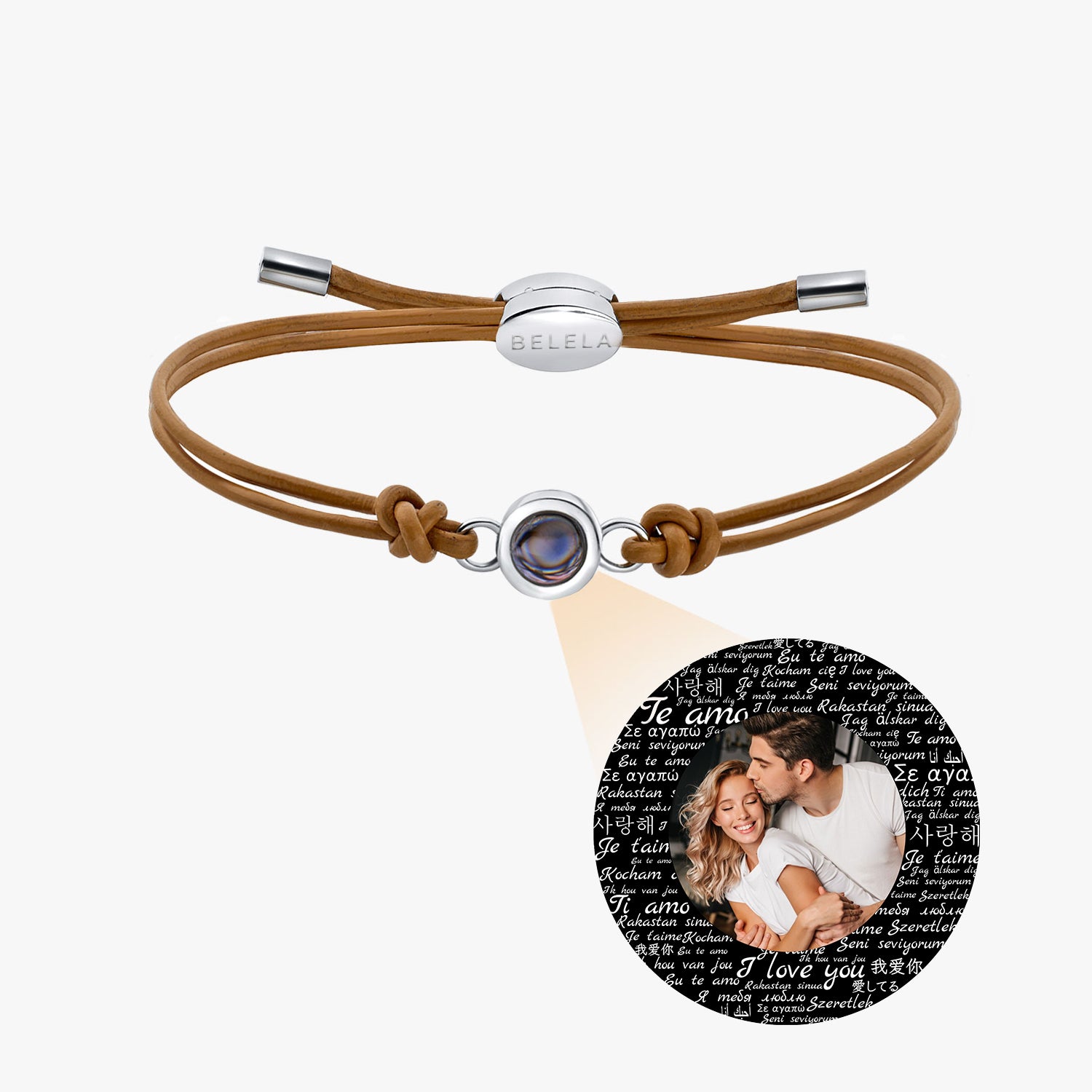 Valentine's Day Gift - Personalized  Genuine Leather Photo Bracelet