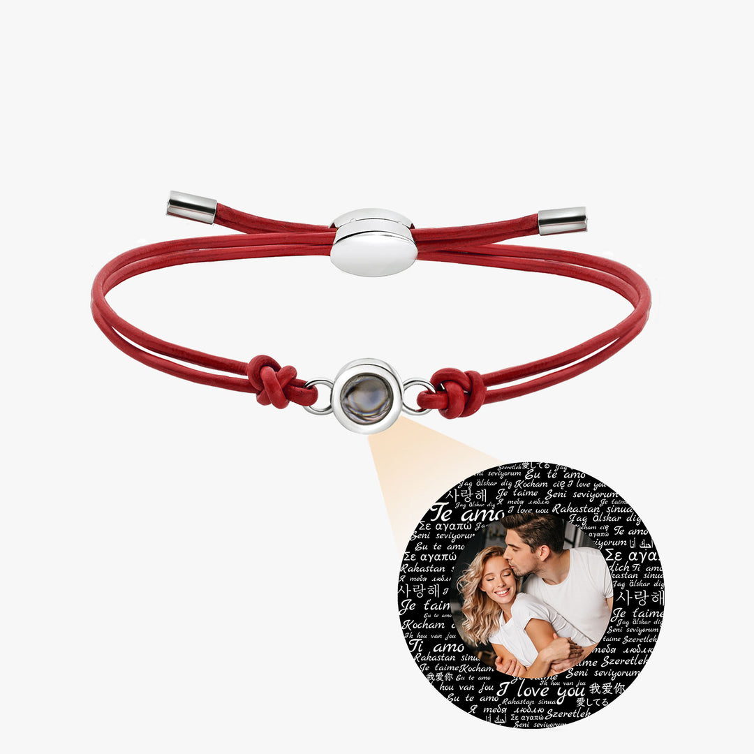 Valentine's Day Gift - Personalized  Genuine Leather Photo Bracelet