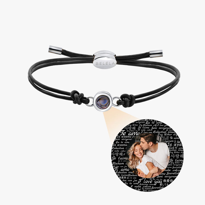 Personalized  Genuine Leather Photo Bracelet