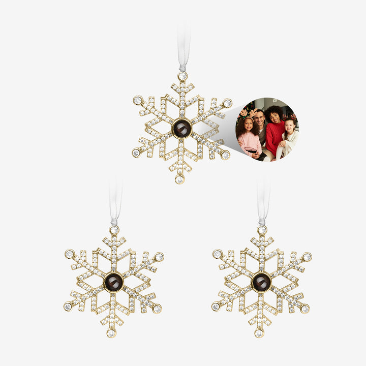 Custom Christmas Snowflake Photo Ornament Set