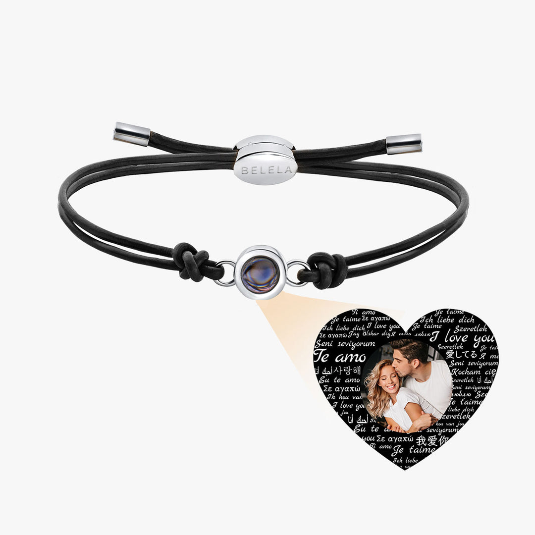 Personalized  Genuine Leather Photo Bracelet