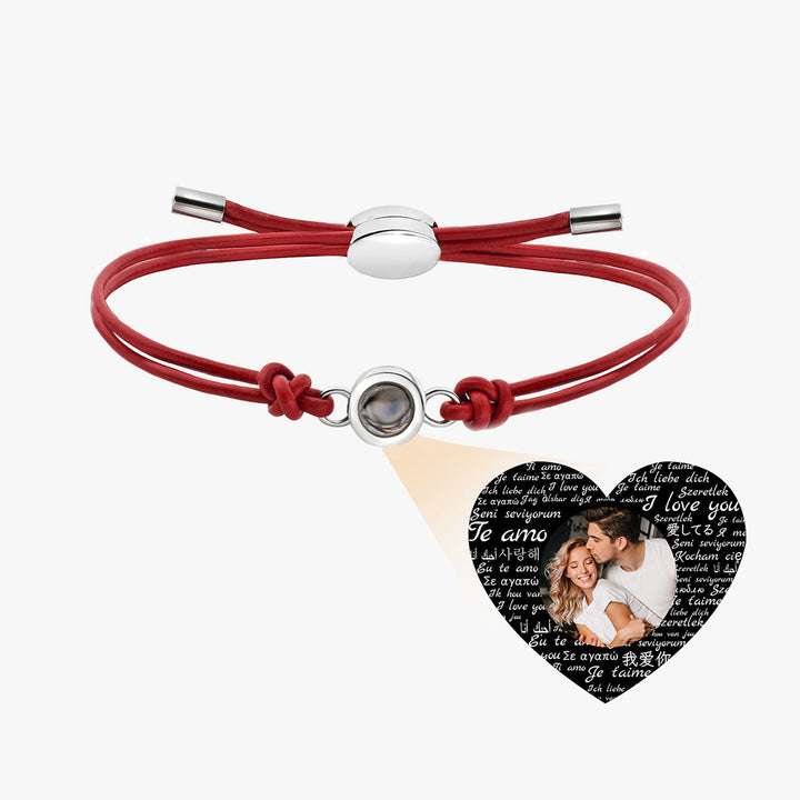 Personalized  Genuine Leather Photo Bracelet