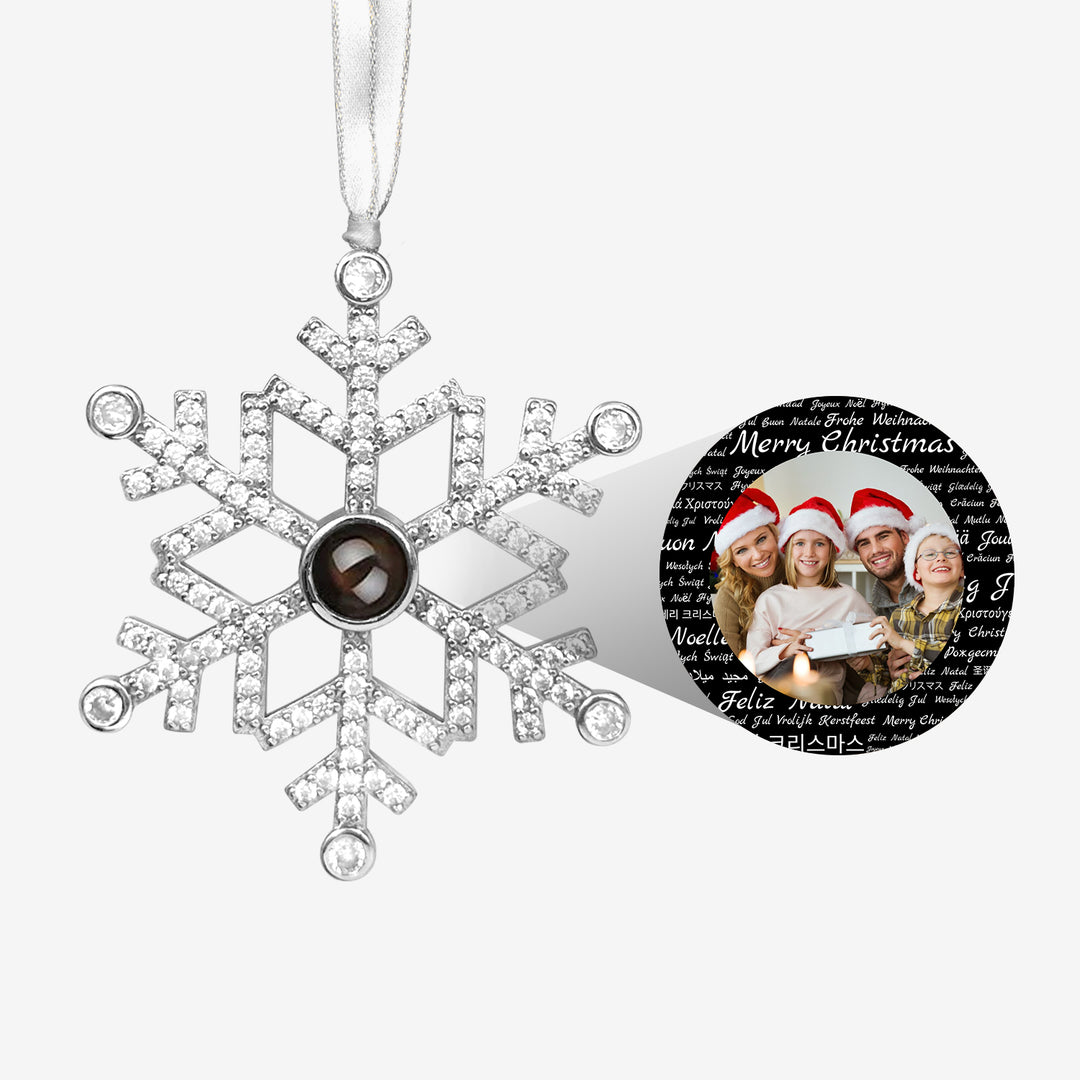 Custom Christmas Snowflake Photo Ornament