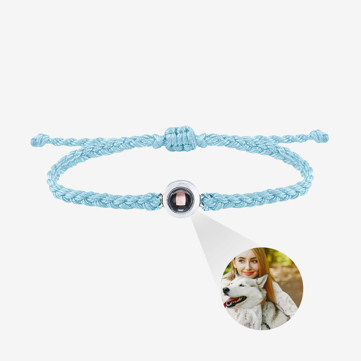 Personalized Braided Rope Circle Photo Bracelet