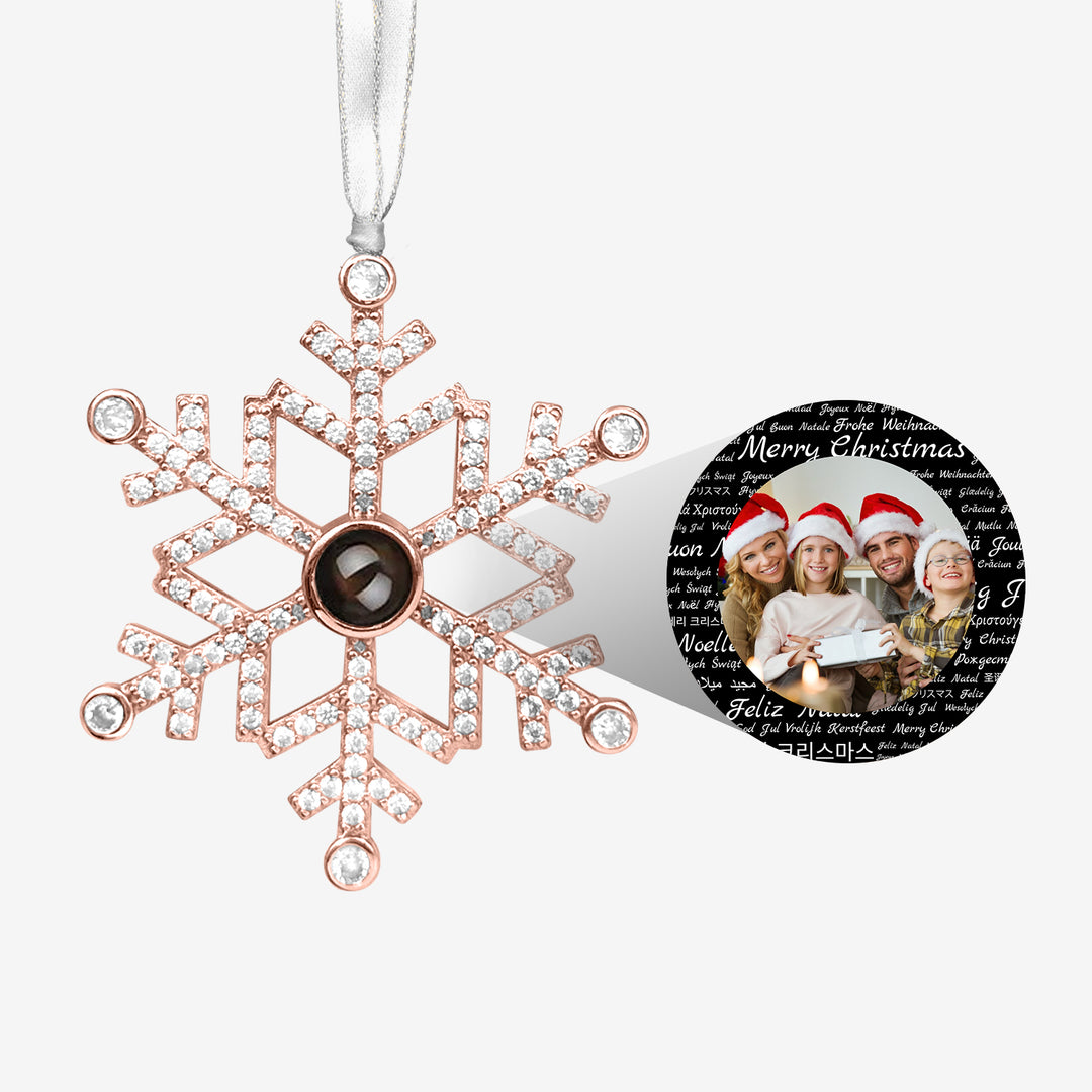 Custom Christmas Snowflake Photo Ornament